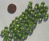 50 8-9mm Dented Twisted Ovals - Olive